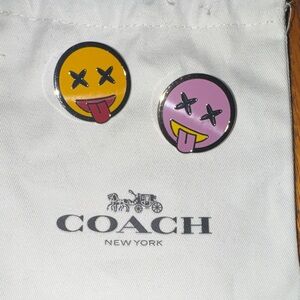 Coach Emoji Pin Set - Yellow and Pink